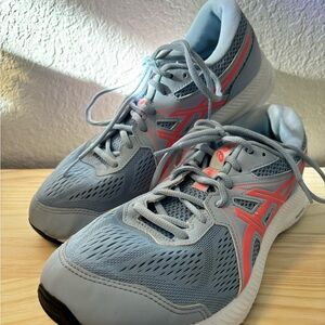 Asics Light Blue and Coral Athletic Shoes